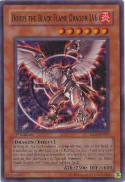 Horus the Black Flame Dragon LV6 (V.1 - Super Rare) - Soul of the Duelist (Super Rare) [SOD-007]