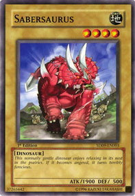 Sabersaurus - Structure Deck: Dinosaur's Rage (Common) [SD09-003]