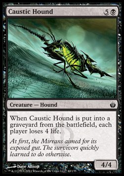Caustic Hound⁣ - Mirrodin Besieged⁣ (Common)⁣ [40]
