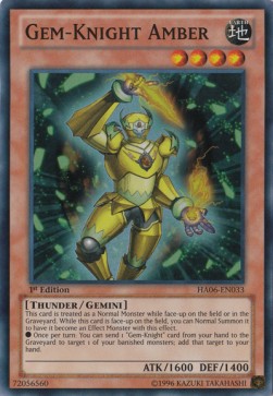 Gem-Knight Amber - Hidden Arsenal 6 (Super Rare) [HA06-033]