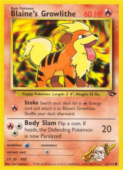 Blaine's Growlithe - Gym Challenge (Common) [GC-62]