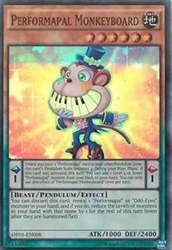 Performapal Monkeyboard⁣ - OTS Tournament Pack 1⁣ (Super Rare)⁣ [008]