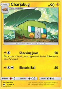 Charjabug⁣ - Sun & Moon⁣ (Uncommon)⁣ [51]