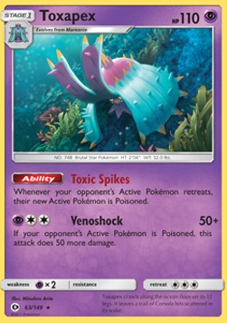 Toxapex⁣ - Sun & Moon⁣ (Holo Rare)⁣ [63]