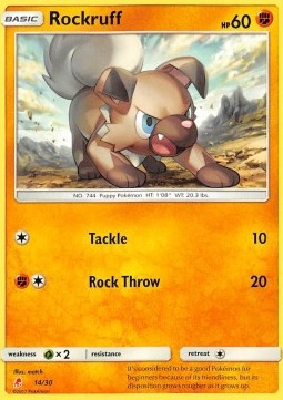 Rockruff⁣ - SM Trainer Kit: Lycanroc & Alolan Raichu⁣ (Fixed)⁣ [L14]