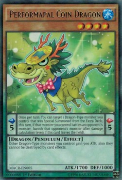 Performapal Coin Dragon⁣ - Maximum Crisis⁣ (Rare)⁣ [005]
