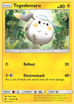 Togedemaru⁣ - Burning Shadows⁣ (Common)⁣ [47]