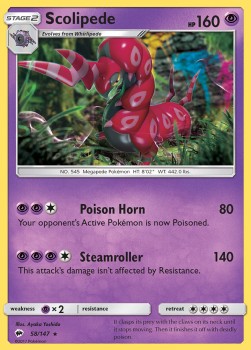 Scolipede⁣ - Burning Shadows⁣ (Rare)⁣ [58]