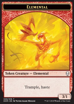Elemental Token (Red 3/1 Trample, haste)⁣ - Dominaria⁣ (Token)⁣ [T08]