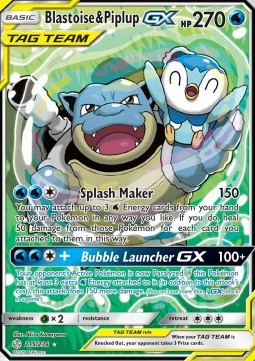 Blastoise & Piplup GX⁣ - Cosmic Eclipse⁣ (Ultra Rare)⁣ [215]