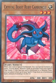 Crystal Beast Ruby Carbuncle⁣ - Legendary Duelists: Season 1⁣ (Common)⁣ [092]