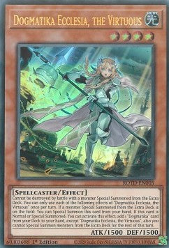 Dogmatika Ecclesia, the Virtuous (V.1 - Ultra Rare)⁣ - Rise of the Duelist⁣ (Ultra Rare)⁣ [005]
