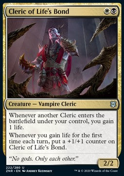Cleric of Life's Bond⁣ - Zendikar Rising⁣ (Uncommon)⁣ [222]