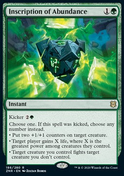 Inscription of Abundance⁣ - Zendikar Rising⁣ (Rare)⁣ [186]