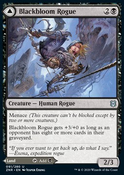 Blackbloom Rogue // Blackbloom Bog⁣ - Zendikar Rising⁣ (Uncommon)⁣ [91]