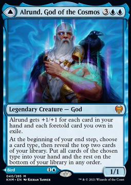 Alrund, God of the Cosmos // Hakka, Whispering Raven⁣ - Kaldheim⁣ (Mythic)⁣ [40]