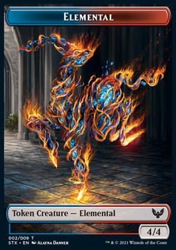 Elemental Token (Blue and Red 4/4)⁣ - Strixhaven: School of Mages: Extras⁣ (Token)⁣ [T02]