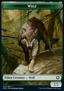 Wolf Token (Green 2/2)⁣ - Adventures in the Forgotten Realms: Extras⁣ (Token)⁣ [T14]