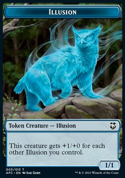 Illusion Token (U 1/1) // Champion of Wits Token⁣ - Commander: Adventures in the Forgotten Realms: Extras⁣ (Token)⁣ [T 3/4 ]