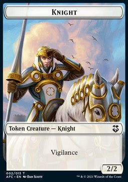 Knight Token (W 2/2) // Saproling Token (G 1/1)⁣ - Commander: Adventures in the Forgotten Realms: Extras⁣ (Token)⁣ [T 2/8]