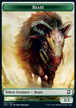 Beast Token (G 3/3) // Dragon Spirit Token (RG 5/4)⁣ - Commander: Adventures in the Forgotten Realms: Extras⁣ (Token)⁣ [T 7/9]
