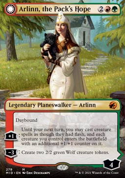 Arlinn, the Pack's Hope // Arlinn, the Moon's Fury (V.1)⁣ - Innistrad: Midnight Hunt: Extras⁣ (Mythic)⁣ [279]