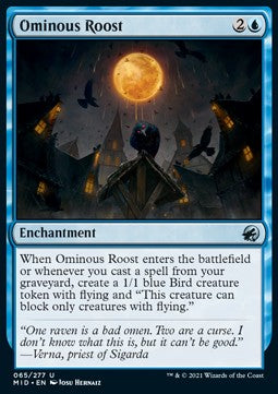 Ominous Roost⁣ - Innistrad: Midnight Hunt⁣ (Uncommon)⁣ [65]