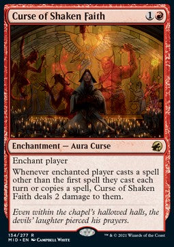 Curse of Shaken Faith⁣ - Innistrad: Midnight Hunt⁣ (Rare)⁣ [134]