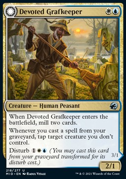Devoted Grafkeeper // Departed Soulkeeper⁣ - Innistrad: Midnight Hunt⁣ (Uncommon)⁣ [218]
