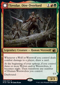 Tovolar, Dire Overlord // Tovolar, the Midnight Scourge⁣ - Innistrad: Midnight Hunt⁣ (Rare)⁣ [246]