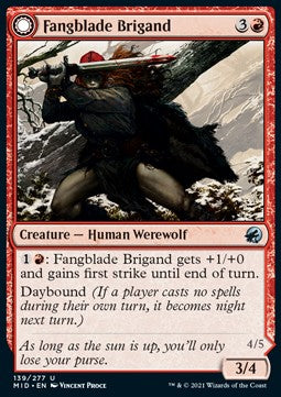 Fangblade Brigand // Fangblade Eviscerator⁣ - Innistrad: Midnight Hunt⁣ (Uncommon)⁣ [139]