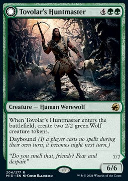 Tovolar's Huntmaster // Tovolar's Packleader⁣ - Innistrad: Midnight Hunt⁣ (Rare)⁣ [204]