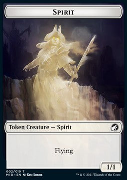 Spirit Token (White 1/1)⁣ - Innistrad: Midnight Hunt: Extras⁣ (Token)⁣ [T02]
