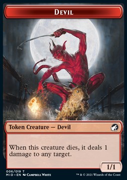 Devil Token (Red 1/1)⁣ - Innistrad: Midnight Hunt: Extras⁣ (Token)⁣ [T06]