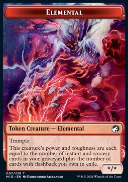 Elemental Token (Red */* Trample)⁣ - Innistrad: Midnight Hunt: Extras⁣ (Token)⁣ [T07]