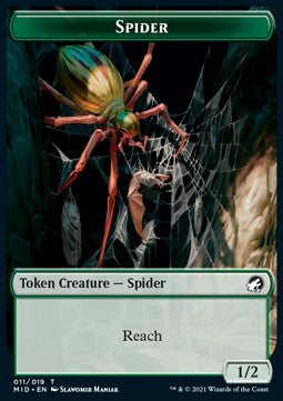 Spider Token (Green 1/2)⁣ - Innistrad: Midnight Hunt: Extras⁣ (Token)⁣ [T11]