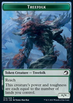 Treefolk Token (Green */* Reach)⁣ - Innistrad: Midnight Hunt: Extras⁣ (Token)⁣ [T12]