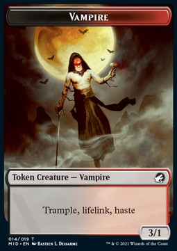 Vampire Token (Black and Red 3/1)⁣ - Innistrad: Midnight Hunt: Extras⁣ (Token)⁣ [T14]