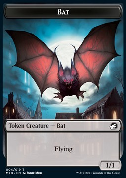 Bat Token (B 1/1) // Human Token (W 1/1)⁣ - Innistrad: Midnight Hunt: Extras⁣ (Token)⁣ [T 4/1]