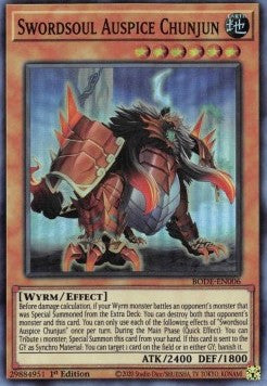 Swordsoul Auspice Chunjun⁣ - Burst of Destiny⁣ (Super Rare)⁣ [006]