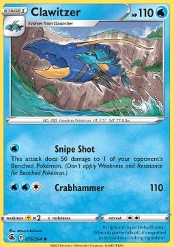 Clawitzer⁣ - Fusion Strike⁣ (Uncommon)⁣ [075]