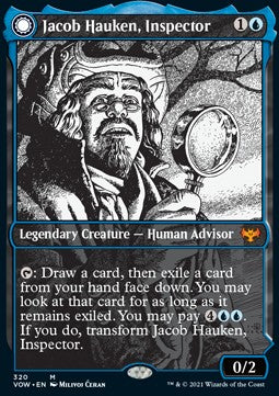 Jacob Hauken, Inspector // Hauken's Insight (V.1)⁣ - Innistrad: Crimson Vow: Extras⁣ (Mythic)⁣ [320]