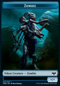 Zombie Token (Blue */*)⁣ - Innistrad: Crimson Vow: Extras⁣ (Token)⁣ [T05]
