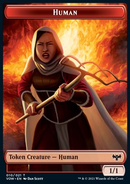 Human Token (Red 1/1)⁣ - Innistrad: Crimson Vow: Extras⁣ (Token)⁣ [T10]