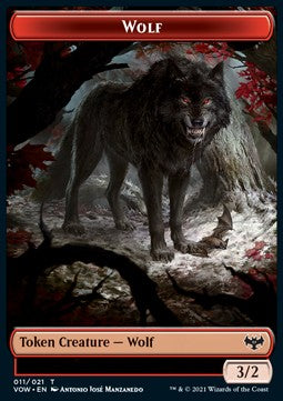 Wolf Token (Red 3/2)⁣ - Innistrad: Crimson Vow: Extras⁣ (Token)⁣ [T11]