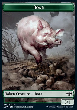 Boar Token (Green 3/1)⁣ - Innistrad: Crimson Vow: Extras⁣ (Token)⁣ [T12]
