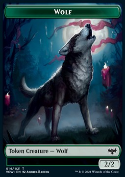 Wolf Token (Green 2/2)⁣ - Innistrad: Crimson Vow: Extras⁣ (Token)⁣ [T14]