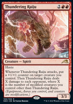 Thundering Raiju⁣ - Kamigawa: Neon Dynasty⁣ (Rare)⁣ [166]