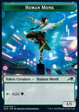 Human Monk Token (Green 1/1)⁣ - Kamigawa: Neon Dynasty: Extras⁣ (Token)⁣ [T10]