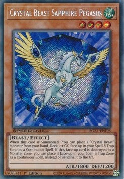 Crystal Beast Sapphire Pegasus (V.2 - Secret Rare)⁣ - Speed Duel GX: Duel Academy Box⁣ (Secret Rare)⁣ [F08]